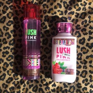 Lush Pink Body Spray and Body Lotion